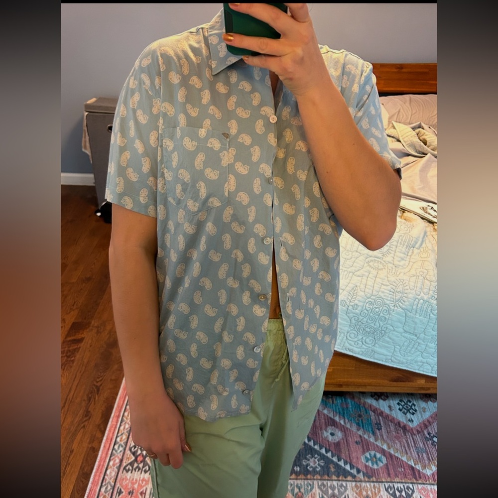 Unisex Blue Paisley Shirt